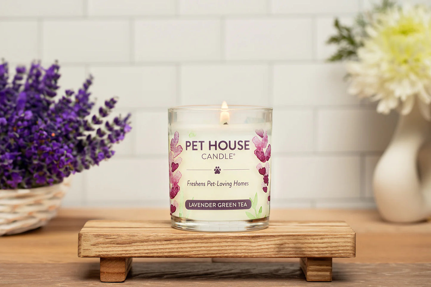 Pet House Lavender Green Tea Natural Plant-Based Wax Candle