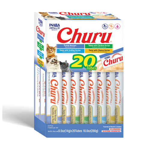 Inaba Churu Tuna Variety Creamy Puree Grain-Free Lickable Cat Treats