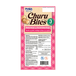 Inaba Churu Bites Chicken Recipe Wraps Tuna with Salmon Recipe Grain-Free Cat Treats 3 Pack