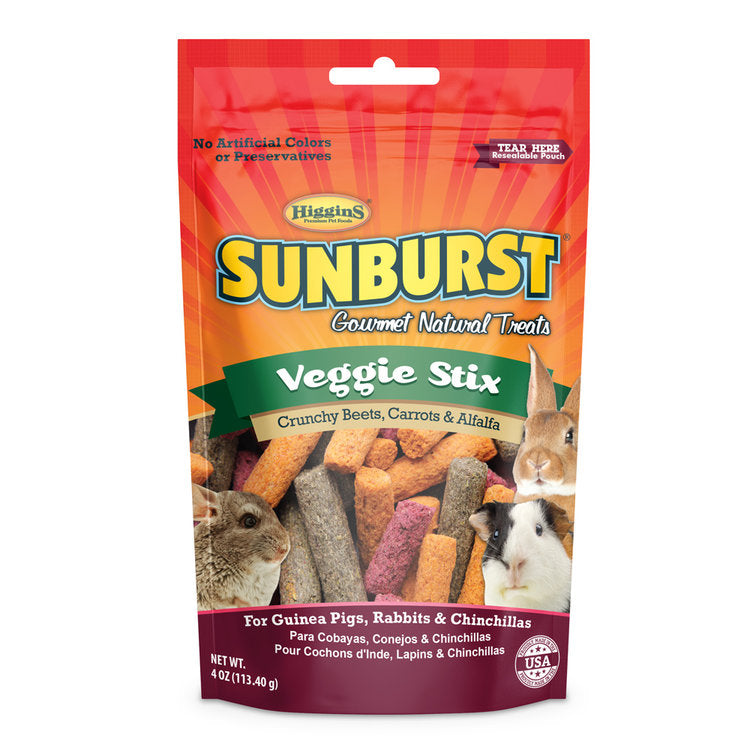 Higgins Sunburst Veggie Stix Gourmet Treats for Guinea Pigs, Rabbits & Chinchillas 4 oz