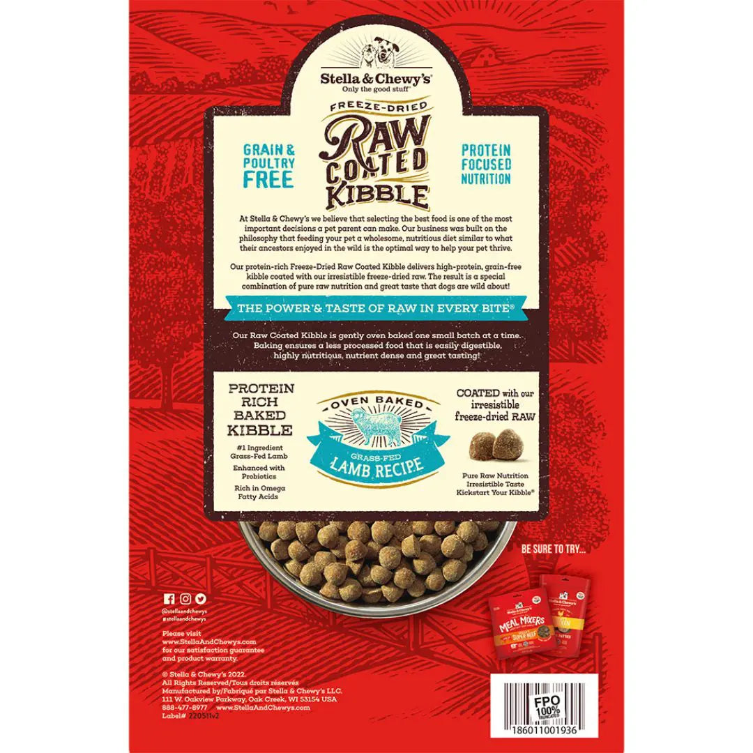 Stella & Chewy's Grass-Fed Lamb Raw Coated Kibble