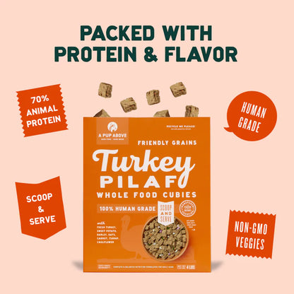 A Pup Above Turkey Pilaf Whole Food Cubies Friendly Grains 2.5 oz