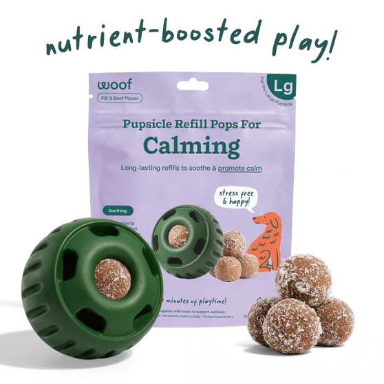 Woof Pupsicle Refill Pops Calming Beef Grain-Free Lickable Dog Treats, Large