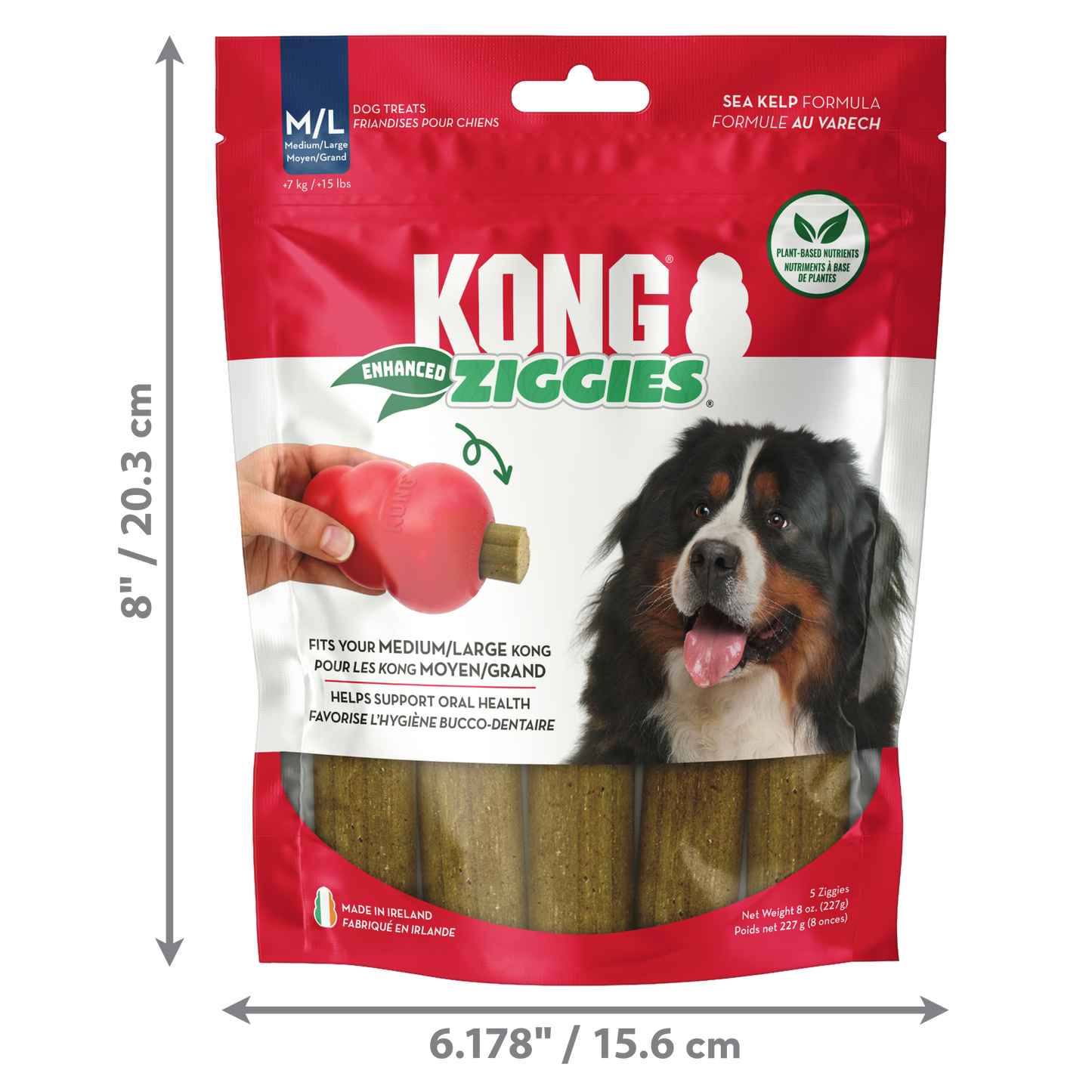 Kong Ziggies Enhanced Dog Treat Sticks, Medium/Large