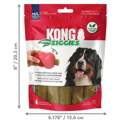 Kong Ziggies Enhanced Dog Treat Sticks, Medium/Large