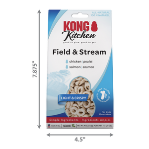 KONG Kitchen Field & Steam Chicken & Salmon Crunchy Dog Treats, 4 oz box