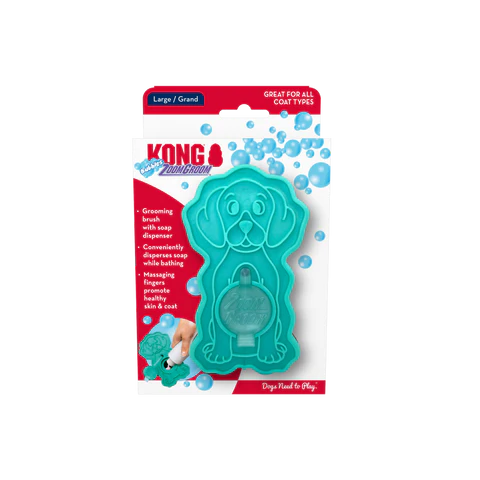 Kong ZoomGroom Bubbles Rubber Dog Grooming Brush