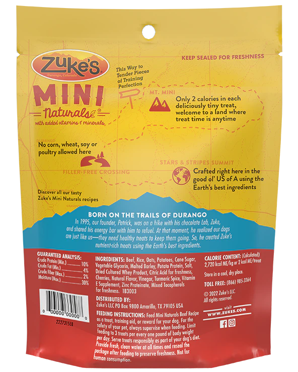 Zuke's Mini Naturals® Beef Recipe Training Dog Treats