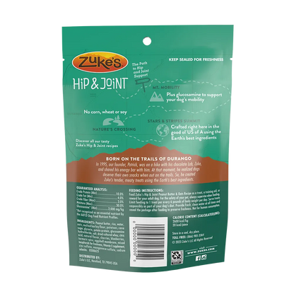Zuke's Hip & Joint Support Peanut Butter & Oats Recipe Dog Treats 1lb