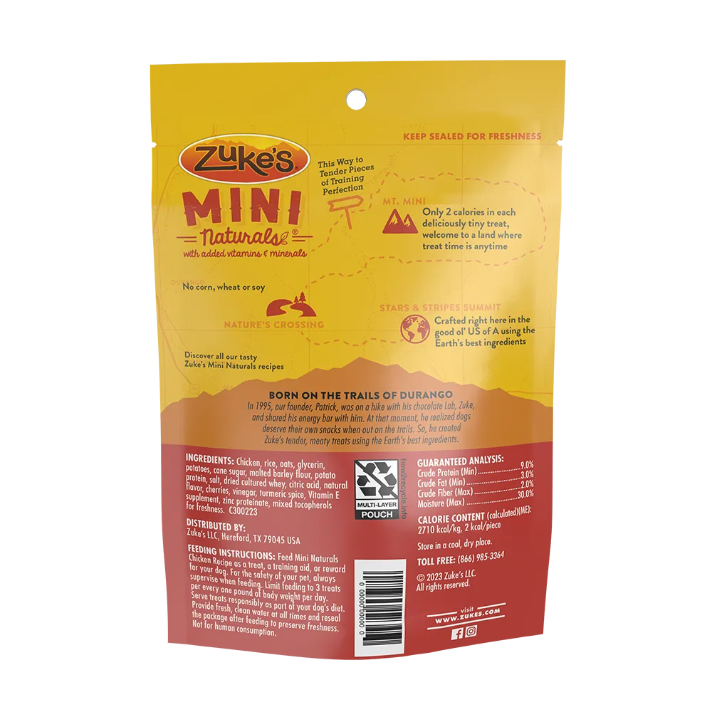Zuke's Mini Naturals Chicken Recipe Training Dog Treats 6 oz