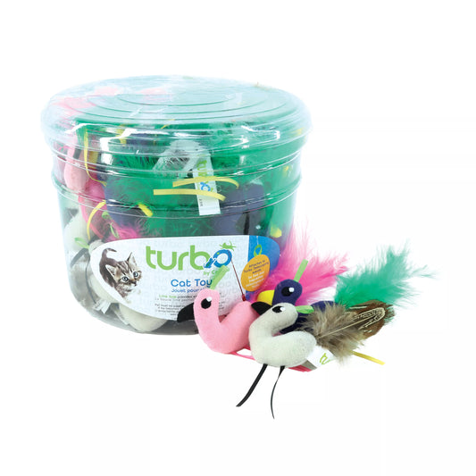 Turbo Birds w/Feather Tails Cat Toy One Count