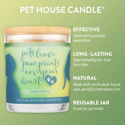 Pet House Candle Sentiments Lemon Verbena Plant-Based Soy Wax Candle 9 oz