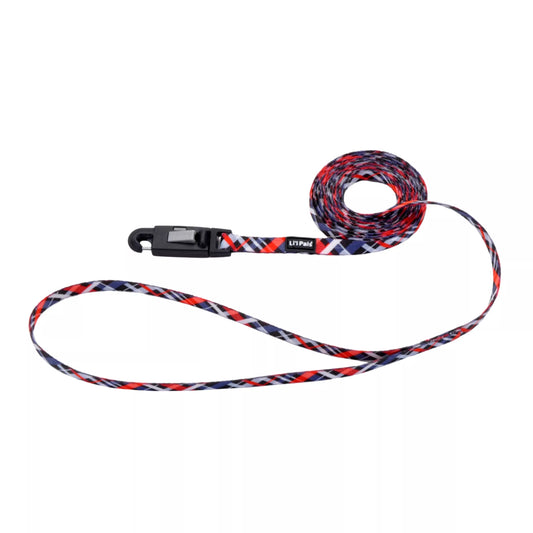 Li'l Pals Patterned Dog Leash with E-Z Snap, Red & Grey Plaid