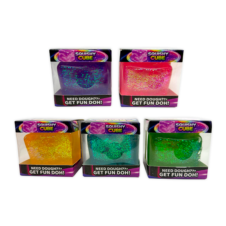 Fun Doh Squish & Squeeze Sparkle Cube Fidget Toy