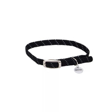 Load image into Gallery viewer, ElastaCat Reflective Safety Stretch Collar with Reflective Charm, Black
