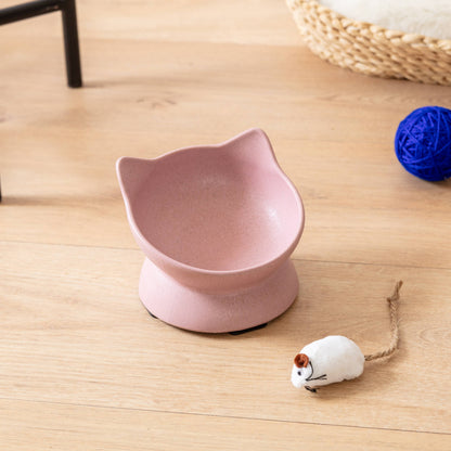 Archie Bamboo Tilt Cat Bowl: Stone Grey
