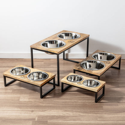 Hearth and Haven Elevated Pet Bowl Set - Modern Design : Large
