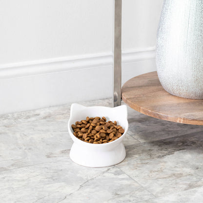 Oscar Tilt Cat Dish: Gray