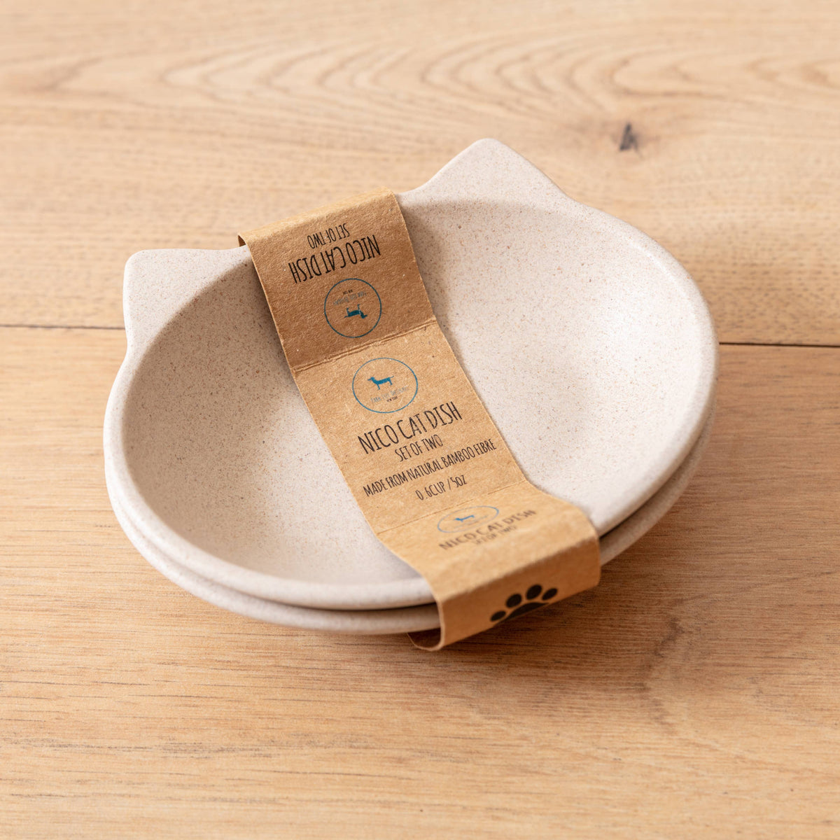 Nico Bamboo Cat Bowl: Blue