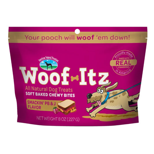 American Natural Premium Woof-Itz Smackin' PD & J Dog Treats 8 oz
