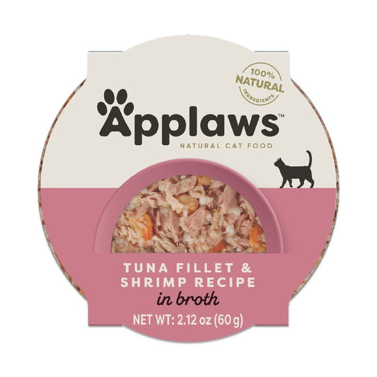 Applaws Tuna Fillet & Shrimp Recipe in Broth Wet Cat Food, 2.12 oz