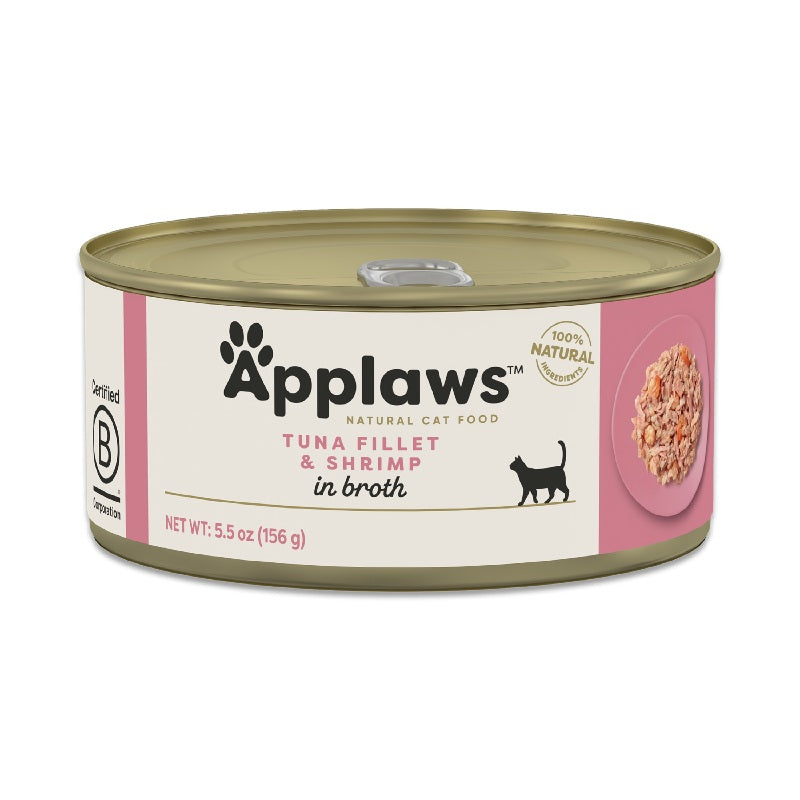 Applaws Tuna Fillet & Shrimp in Broth Wet Cat Food, 5.5 oz