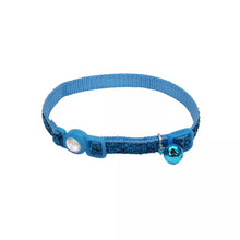 Load image into Gallery viewer, Safe Cat Jeweled Buckle Adjustable Breakaway Cat Collar with Glitter Overlay, Blue Lagoon
