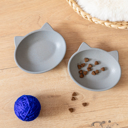 Nico Bamboo Cat Bowl: Blue