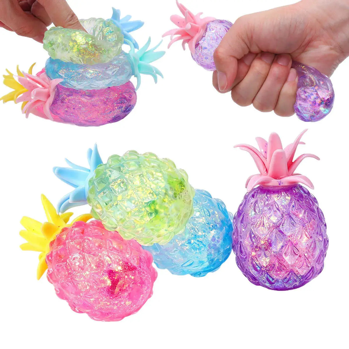 Pineapple Squeeze Toy – Vaseline Coconut Oil Filled Glitter