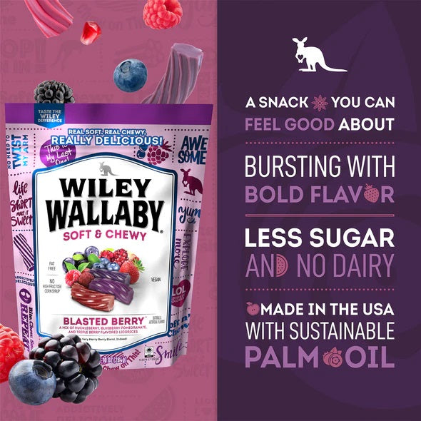 Wiley Wallaby Blasted Berry Licorice 10 oz