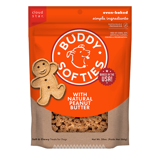 Cloud Star Buddy Biscuits Softies with Peanut Butter Soft & Chewy Dog Treats 6 oz