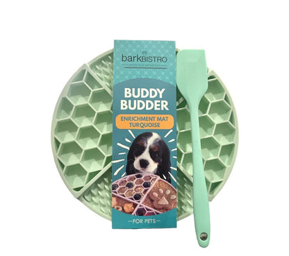 Bark Bistro Buddy Budder Enrichment LickiMat with Spatula