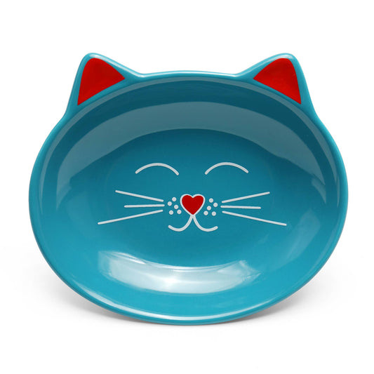 Oscar Cat Dish: Blue