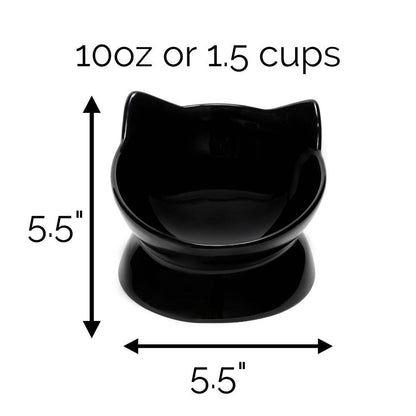Oscar Tilt Cat Dish: Blue