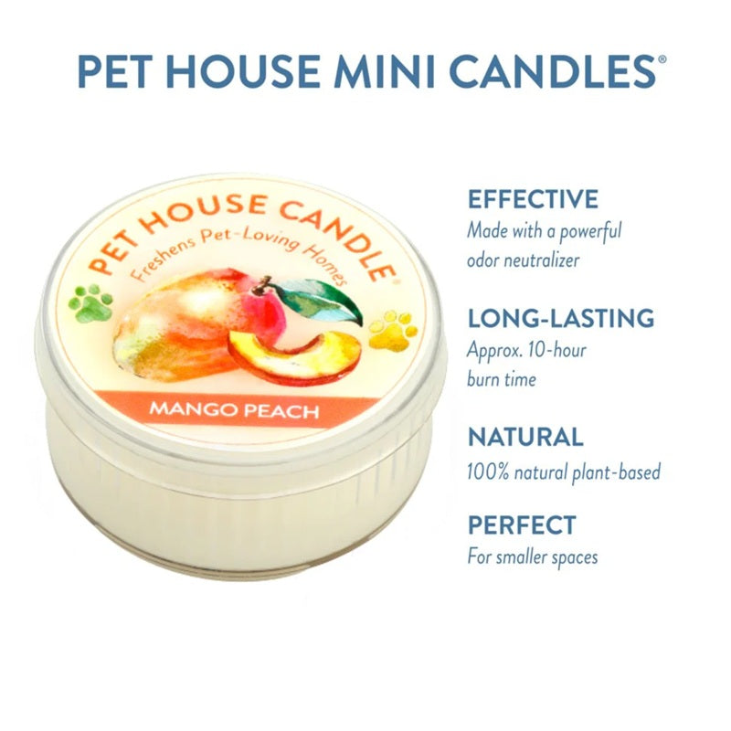 Pet House Mange Peach Plant-Based Soy Wax Mini Candle 1.5 oz