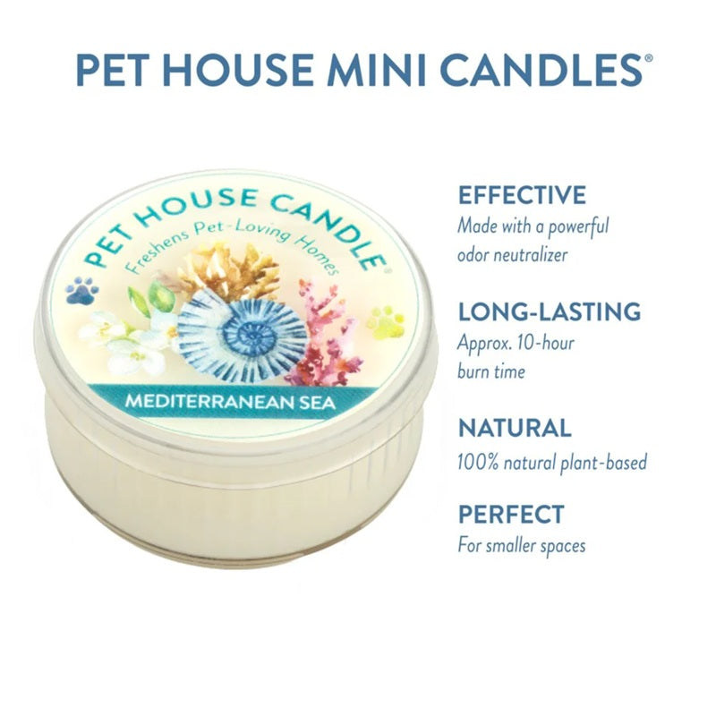 Pet House Mediterranean Sea Plant-Based Soy Wax Mini Candle 1.5 oz
