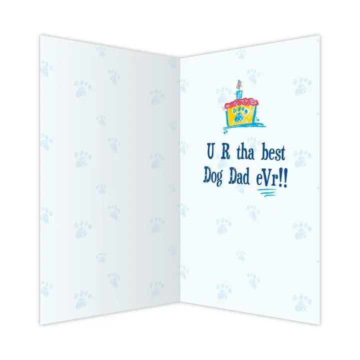 Dog Speak Birthday Card - Happee Birfdaaa 2 Mi Paw-Some Dog Dad!!