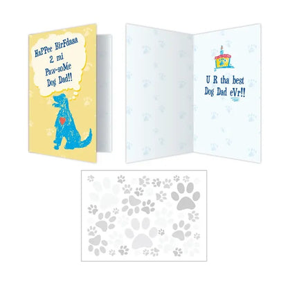 Dog Speak Birthday Card - Happee Birfdaaa 2 Mi Paw-Some Dog Dad!!