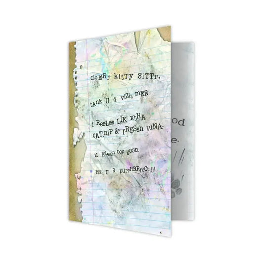 Dog Speak Pet Sitter Card - Cat Sitter Letter