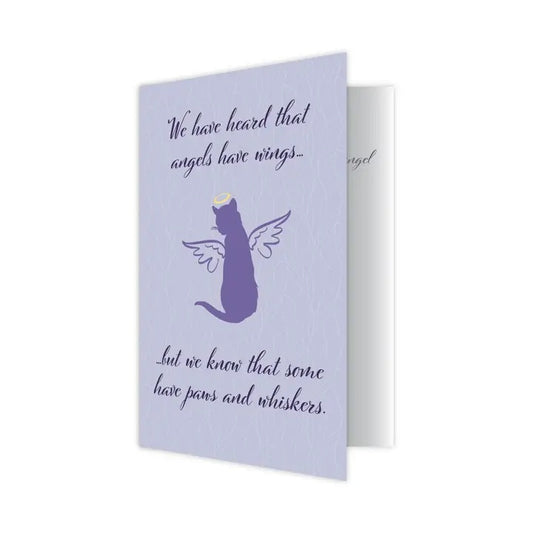 Dog Speak Cat Sympathy Card - We Have Heard That Angels Have Wings