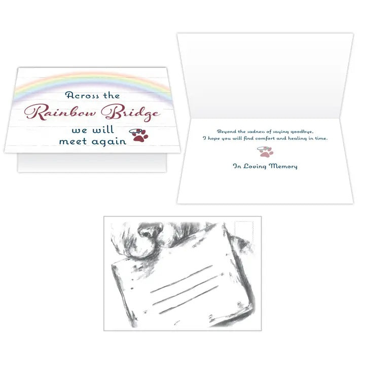 Dog Speak Dog Sympathy Card - Across the Rainbow Bridge