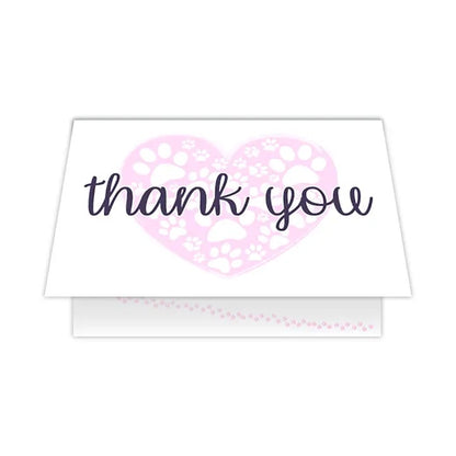 Dog Speak Thank You Card - Heart with Paw