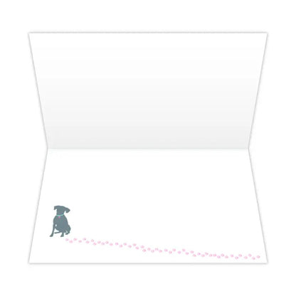 Dog Speak Thank You Card - Heart with Paw