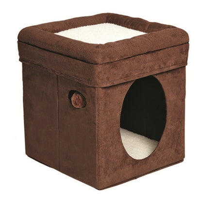 Midwest Feline Nuvo Curious Cat Cube ® Brown Suede