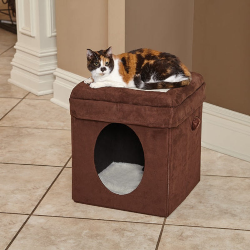 Midwest Feline Nuvo Curious Cat Cube ® Brown Suede