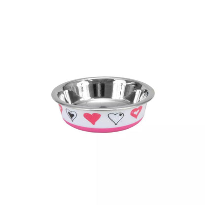 Maslow Design Series Cat Bowl, White & Pink