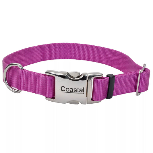 Coastal Adjustable Dog Collar with Metal Buckle Orchid