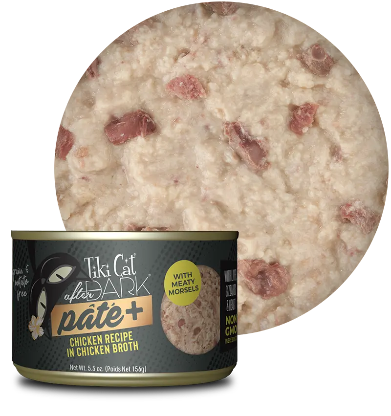 Tiki Cat After Dark Pate Chicken Recipe in Chicken Broth