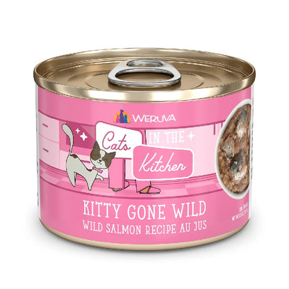 Weruva Cats in the Kitchen Kitty Gone Wild Wild Salmon Recipe Au Jus