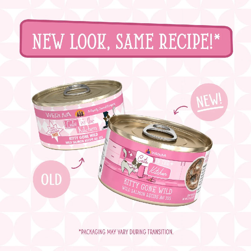 Weruva Cats in the Kitchen Kitty Gone Wild Wild Salmon Recipe Au Jus